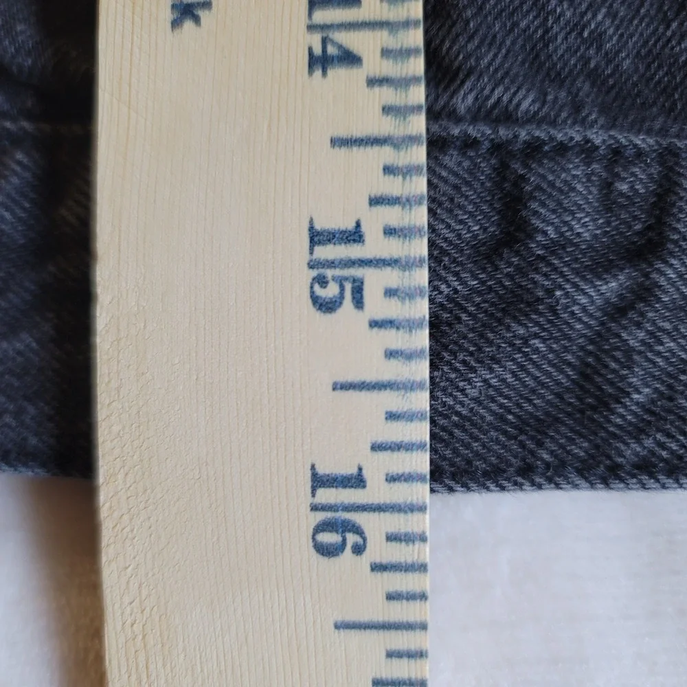 Old Navy Denim Trucker Jacket Kids Size S 6-7 Black Faded Cotton Button Front